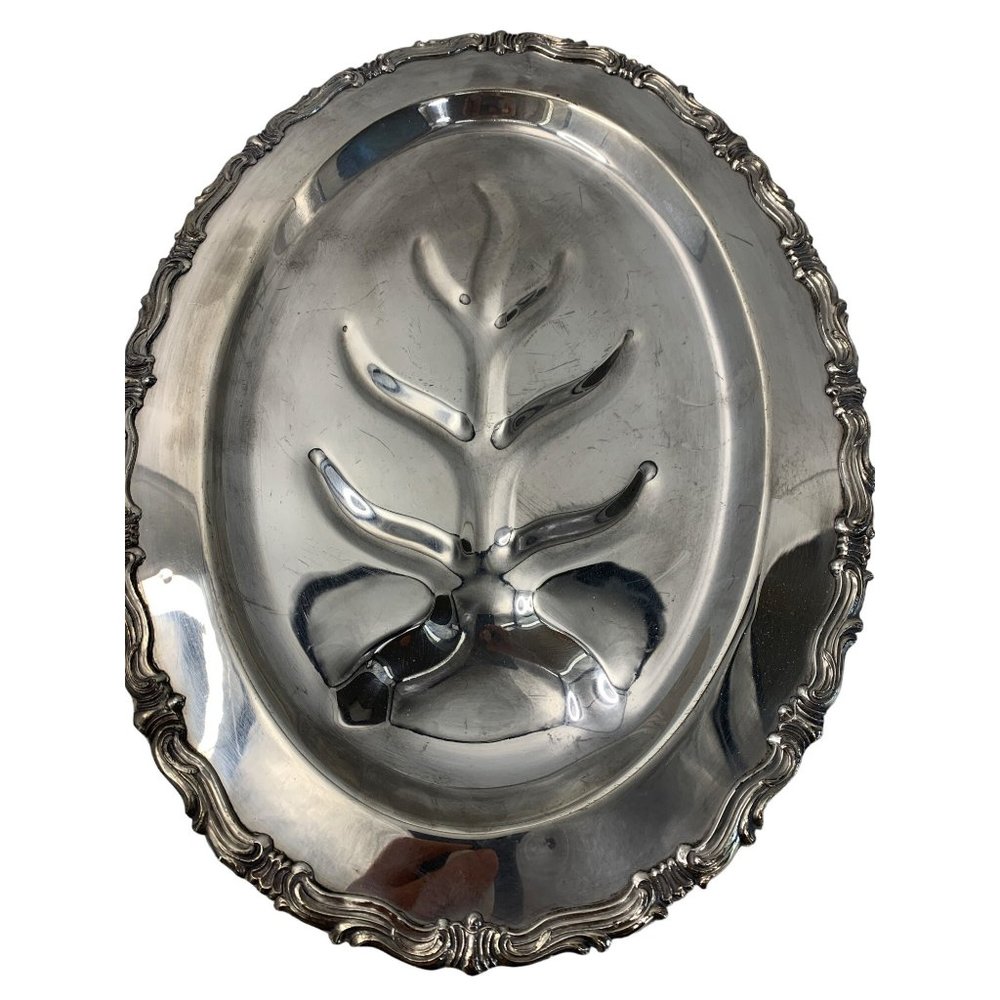 FB Rodgers Silver Co Tree of Life Spring Tray Footed Large 16 x 12" VTG 6573